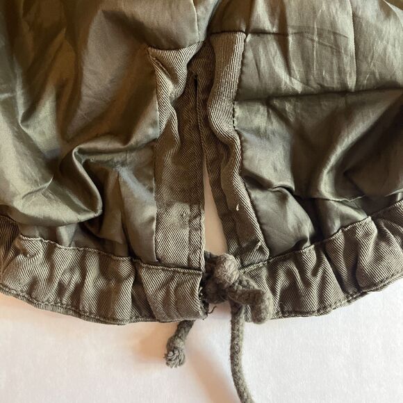 GH Bass Co Utility Military Jacket Women’s L Army Green Full Zip Snap Chore READ - Picture 12 of 16